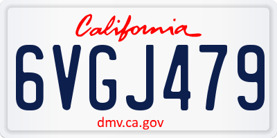 CA license plate 6VGJ479