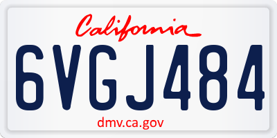 CA license plate 6VGJ484