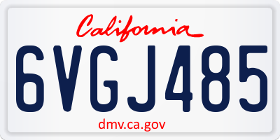 CA license plate 6VGJ485