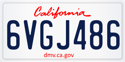 CA license plate 6VGJ486