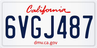 CA license plate 6VGJ487