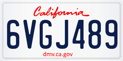 CA license plate 6VGJ489