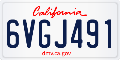 CA license plate 6VGJ491