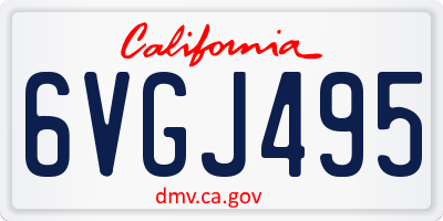 CA license plate 6VGJ495