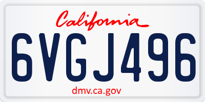 CA license plate 6VGJ496