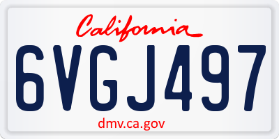 CA license plate 6VGJ497