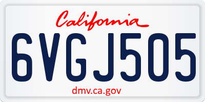 CA license plate 6VGJ505