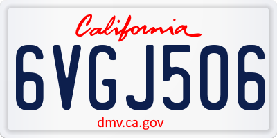CA license plate 6VGJ506