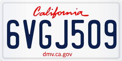 CA license plate 6VGJ509
