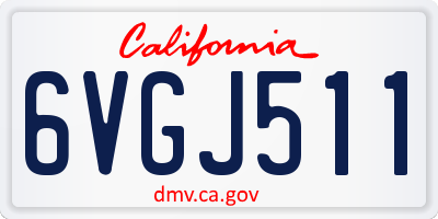 CA license plate 6VGJ511