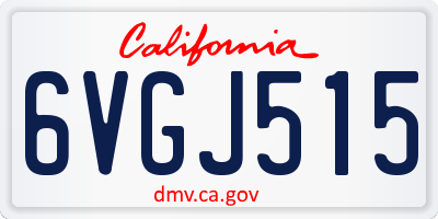 CA license plate 6VGJ515