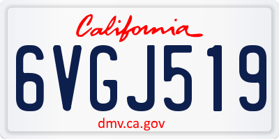 CA license plate 6VGJ519