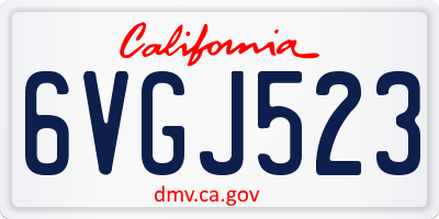 CA license plate 6VGJ523