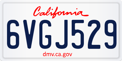CA license plate 6VGJ529