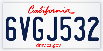 CA license plate 6VGJ532