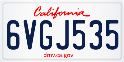 CA license plate 6VGJ535