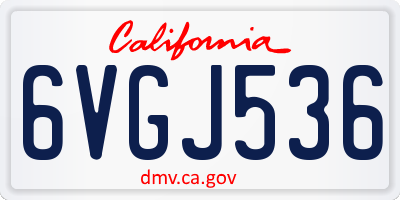 CA license plate 6VGJ536