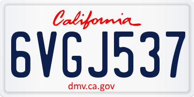 CA license plate 6VGJ537