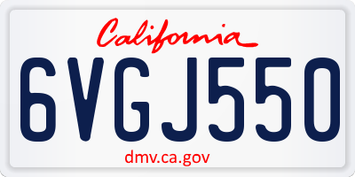 CA license plate 6VGJ550