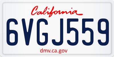 CA license plate 6VGJ559