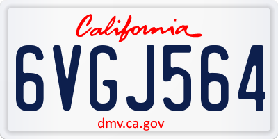 CA license plate 6VGJ564