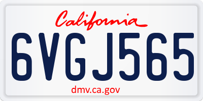 CA license plate 6VGJ565