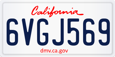 CA license plate 6VGJ569