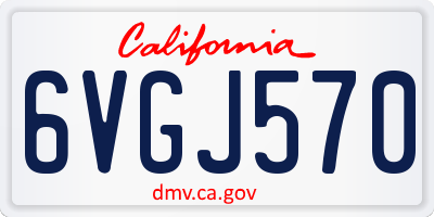 CA license plate 6VGJ570