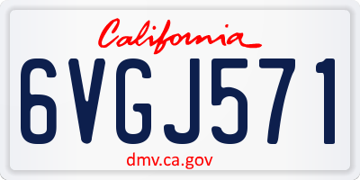 CA license plate 6VGJ571