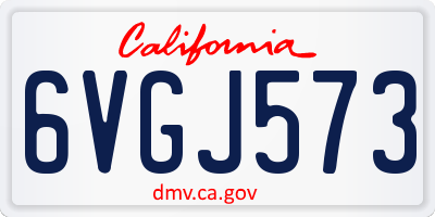 CA license plate 6VGJ573
