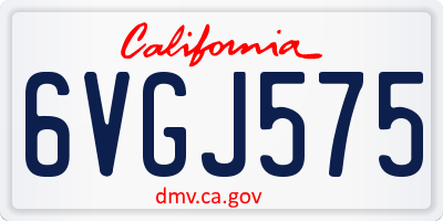 CA license plate 6VGJ575