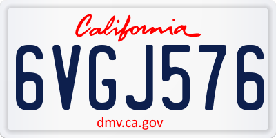CA license plate 6VGJ576
