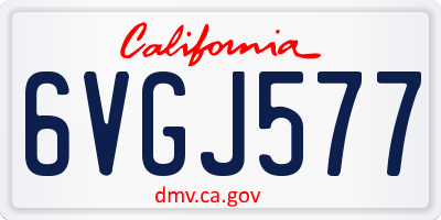 CA license plate 6VGJ577