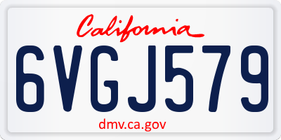 CA license plate 6VGJ579