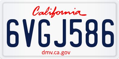 CA license plate 6VGJ586