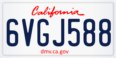 CA license plate 6VGJ588
