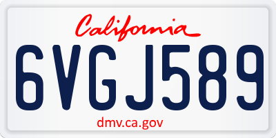 CA license plate 6VGJ589