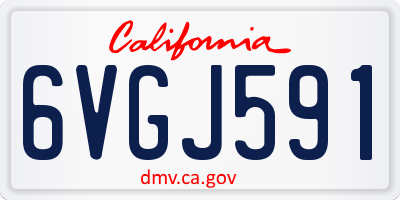 CA license plate 6VGJ591
