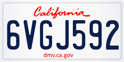 CA license plate 6VGJ592