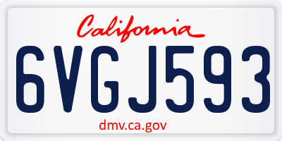 CA license plate 6VGJ593