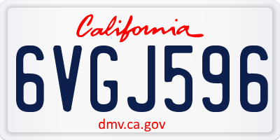CA license plate 6VGJ596