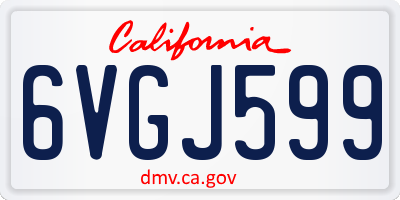 CA license plate 6VGJ599