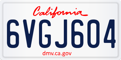 CA license plate 6VGJ604