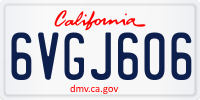 CA license plate 6VGJ606