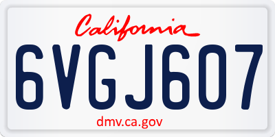 CA license plate 6VGJ607