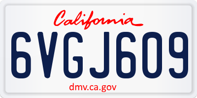 CA license plate 6VGJ609