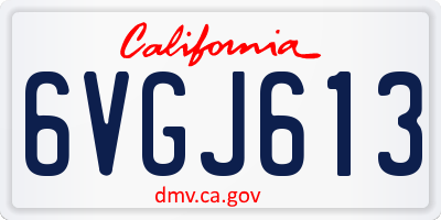 CA license plate 6VGJ613