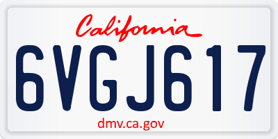 CA license plate 6VGJ617