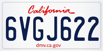 CA license plate 6VGJ622