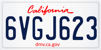 CA license plate 6VGJ623